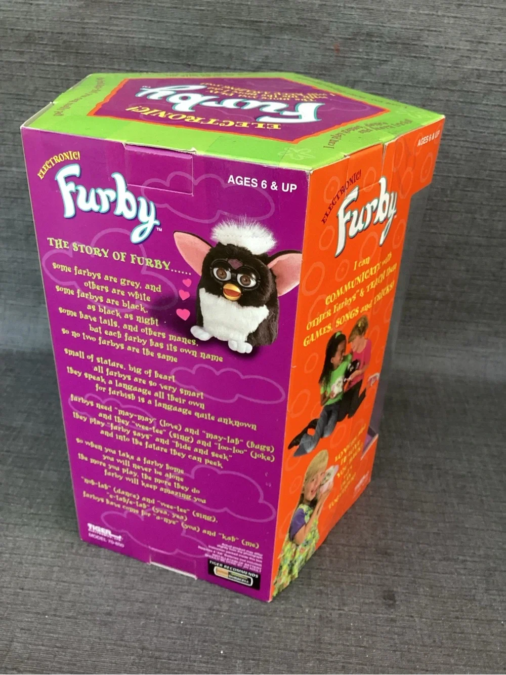 1998 Furby Tiger Electronics Black White Tuxedo Model 70-800 Vintage